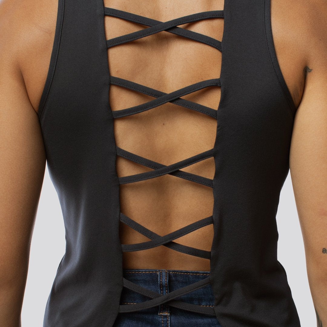 String Me Along Crop Top 2.0 (Black)