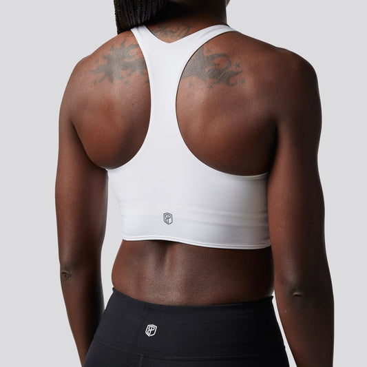 Synergy Cropped Sports Bra (White)