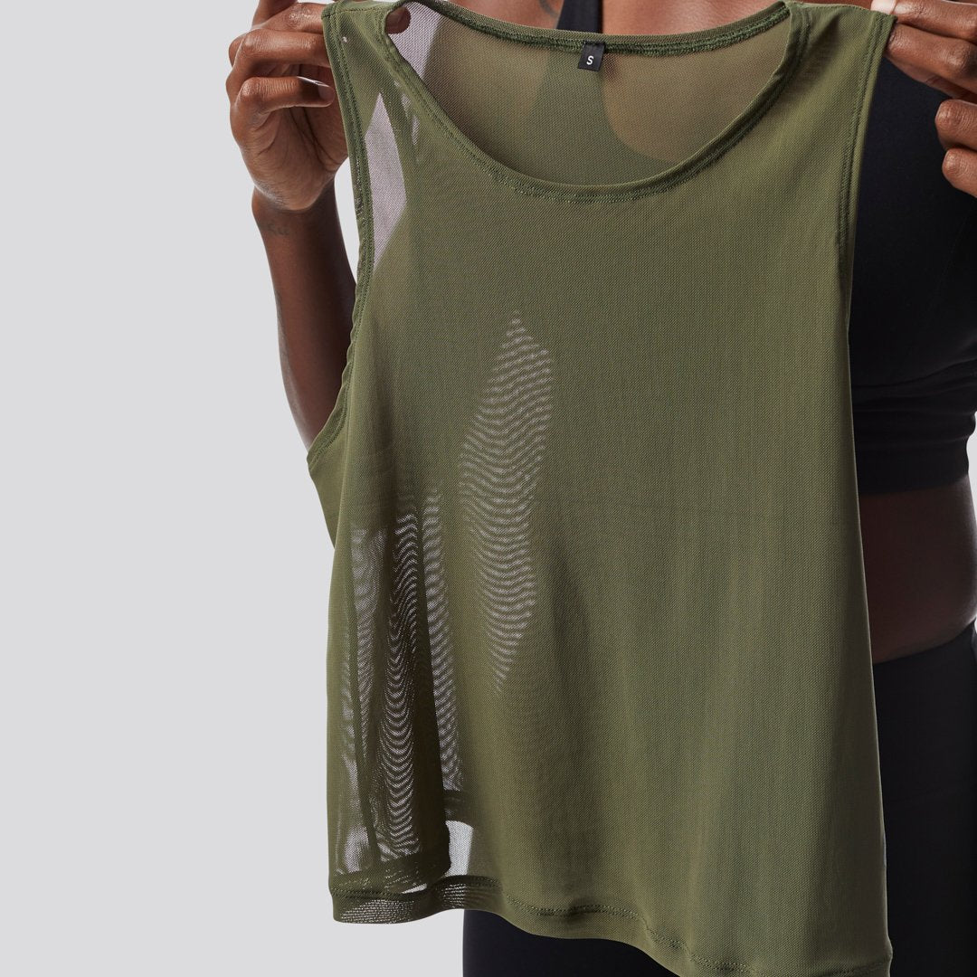 Strong Is Beautiful Mesh Tank (Tactical Green)