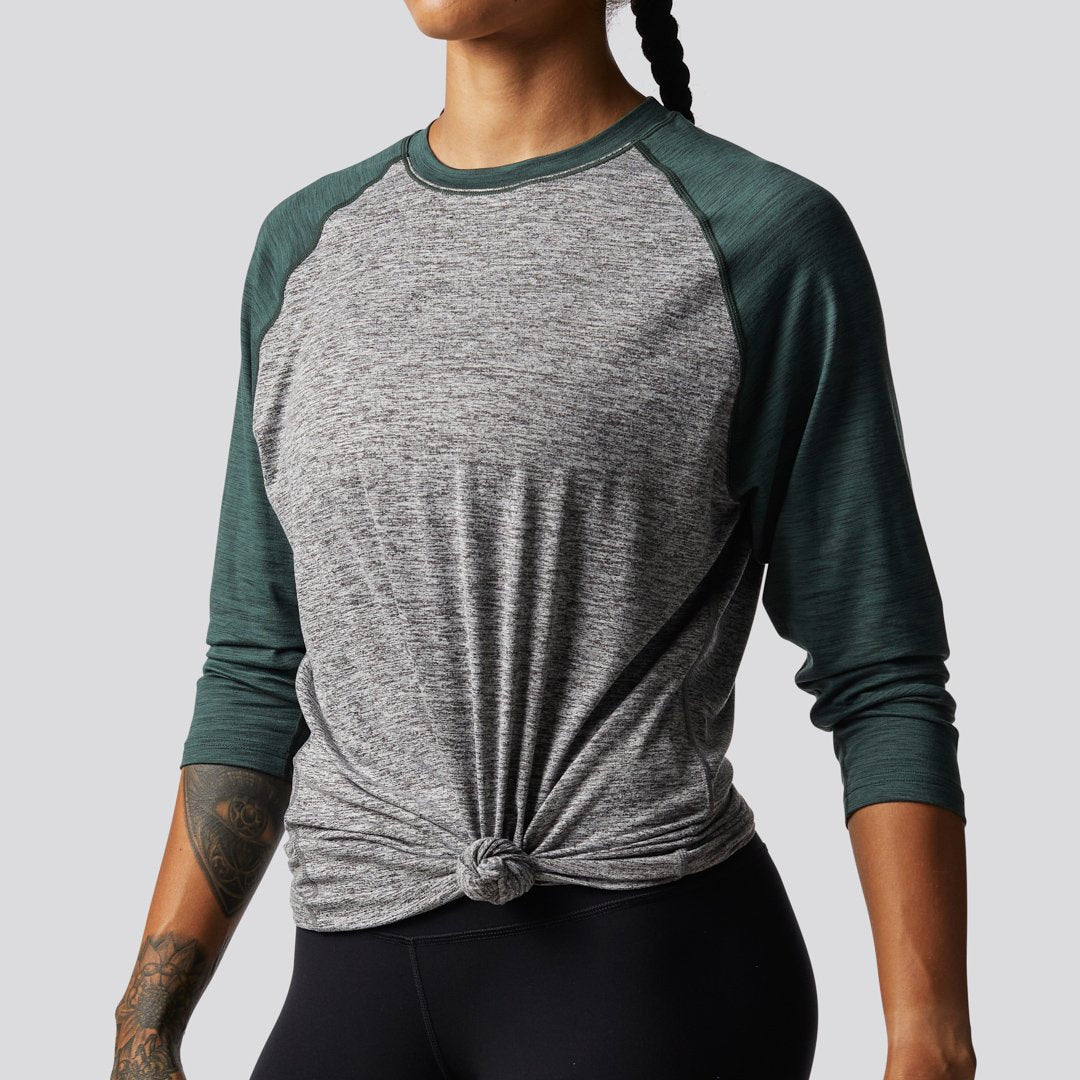 Unisex Athleisure Raglan (Grey/Evergreen Sleeves)