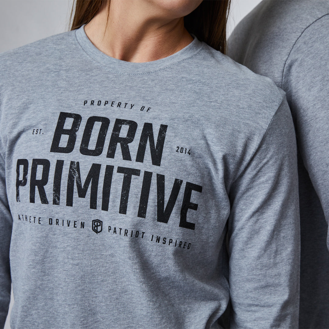 Property of Born Primitive Long Sleeve (Dark Heather Grey)