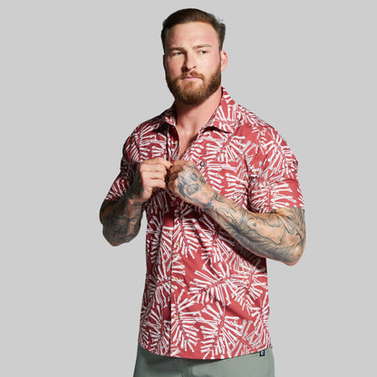 Voyager Button Up (Earth Red Bone Palm)