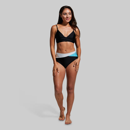 Tropics Bikini Bottom (Black/White/Tahiti Blue)