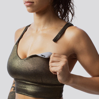 Milk and Muscles Nursing Sports Bra (Gold Digger)