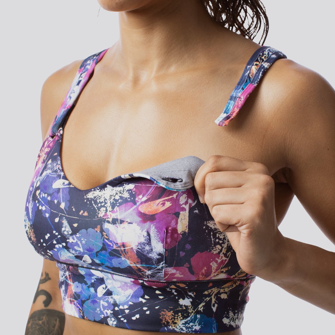Milk and Muscles Nursing Sports Bra (Garden Galaxy)