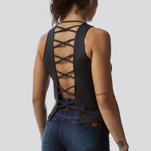 String Me Along Crop Top 2.0 (Black)