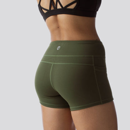 Rise & Grind Booty Short (Tactical Green)