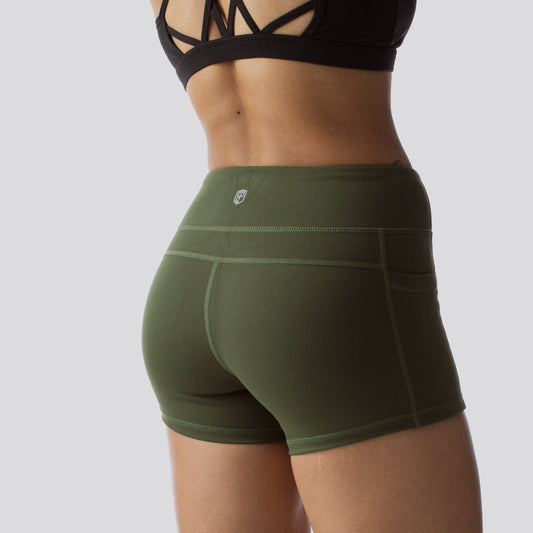 Rise & Grind Booty Short (Tactical Green)