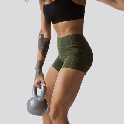 Rise & Grind Booty Short (Tactical Green)