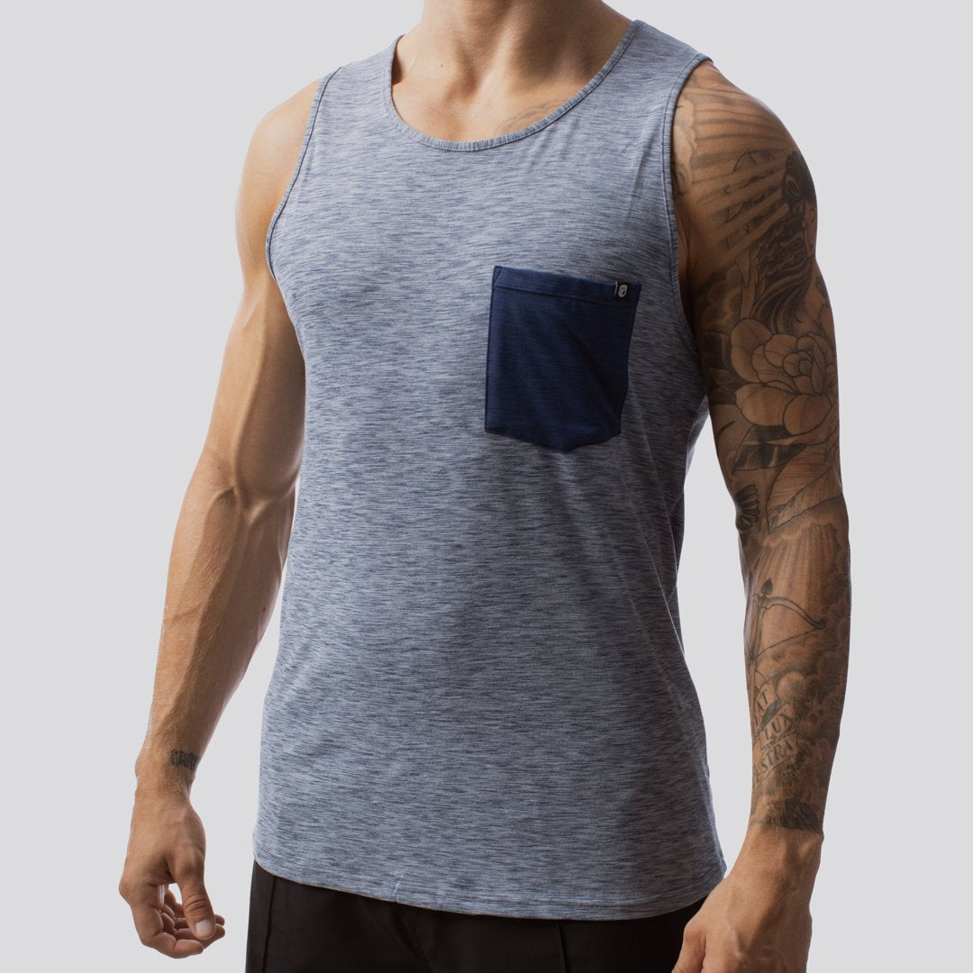 Athleisure Pocket Tank (Ocean)