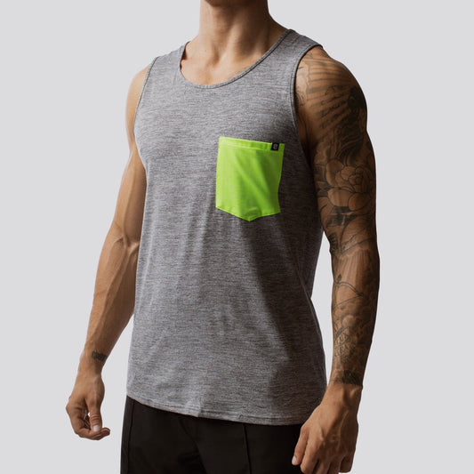 Athleisure Pocket Tank (Heather Grey)