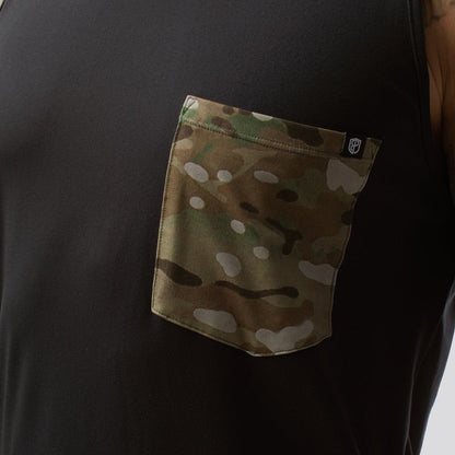 Athleisure Pocket Tank (Black-Multicam)