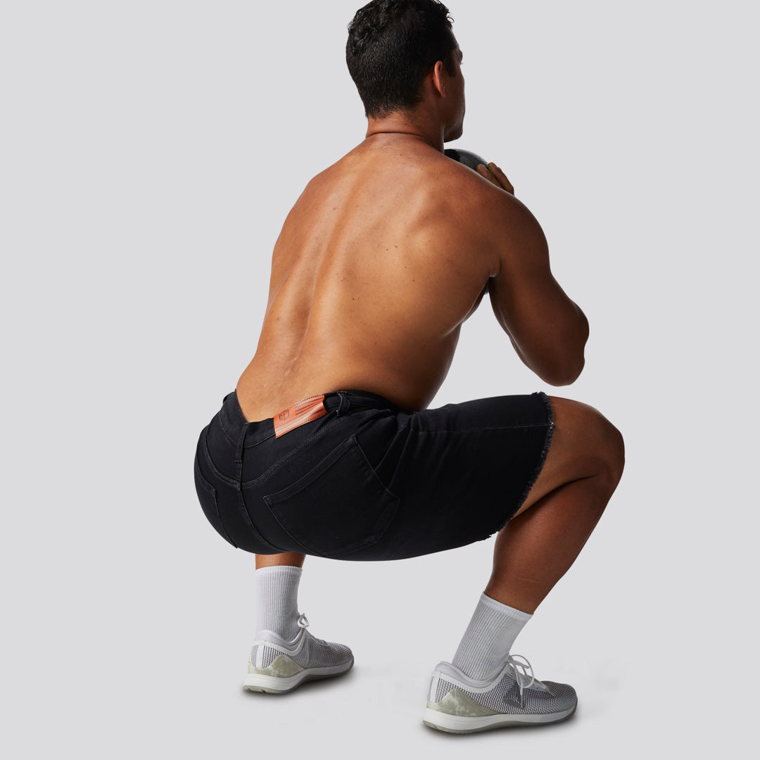 FLEX Stretchy Jort (Black Denim)