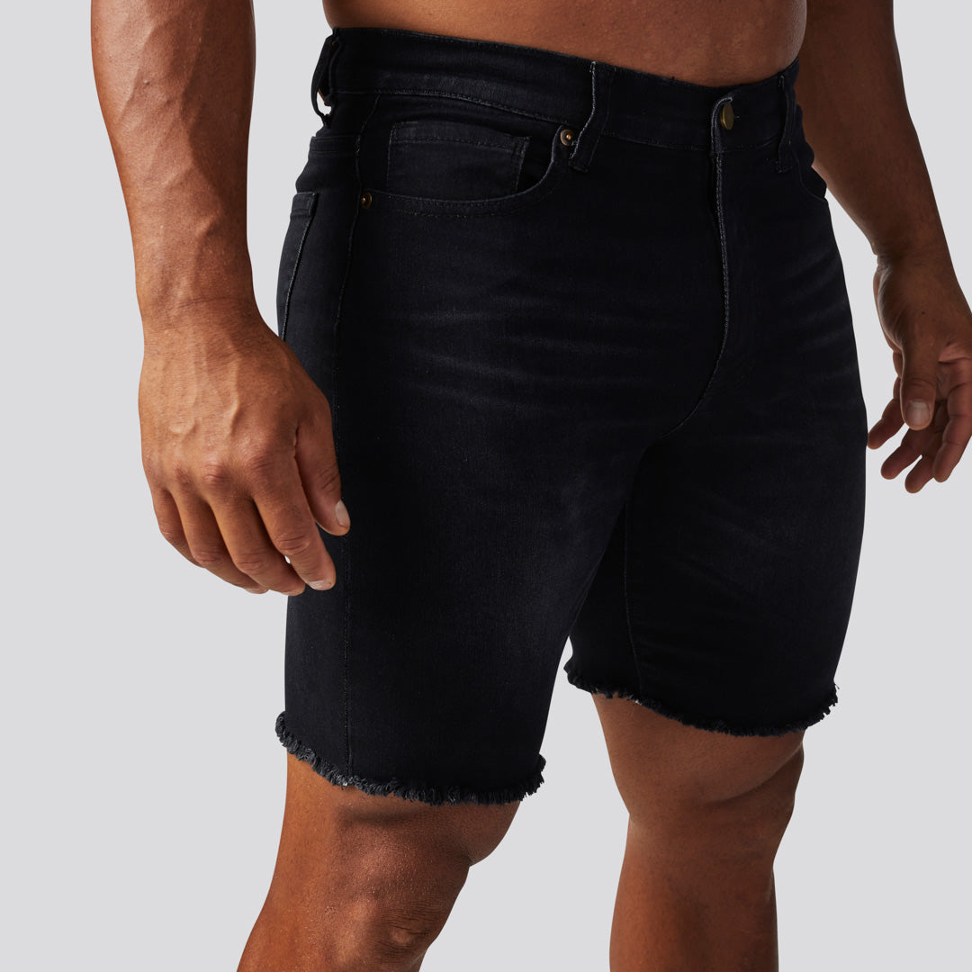 FLEX Stretchy Jort (Black Denim)
