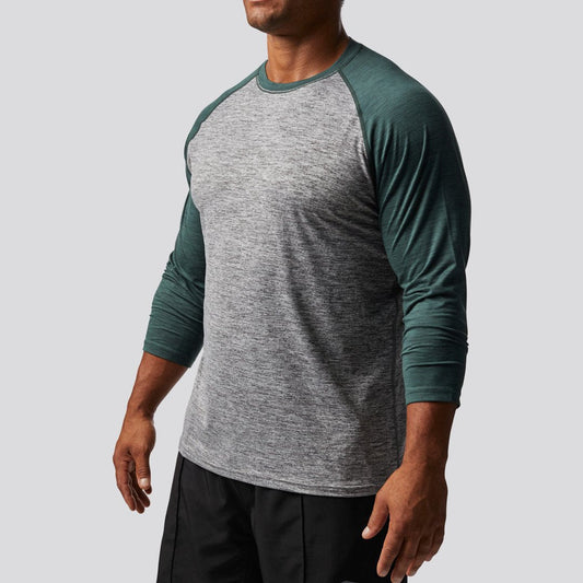 Unisex Athleisure Raglan (Grey/Evergreen Sleeves)