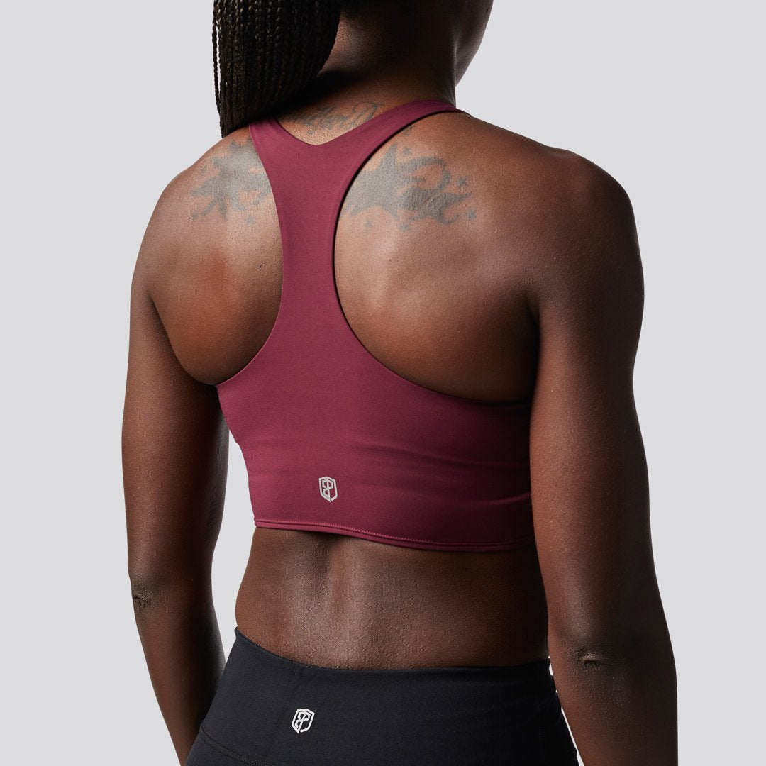 Synergy Cropped Sports Bra (Sangria)