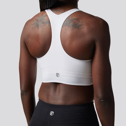 Synergy Cropped Sports Bra (White)