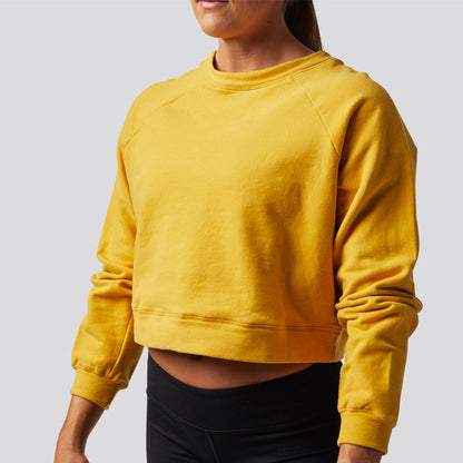 Unmatched Cropped Crew Sweatshirt (Mustard)