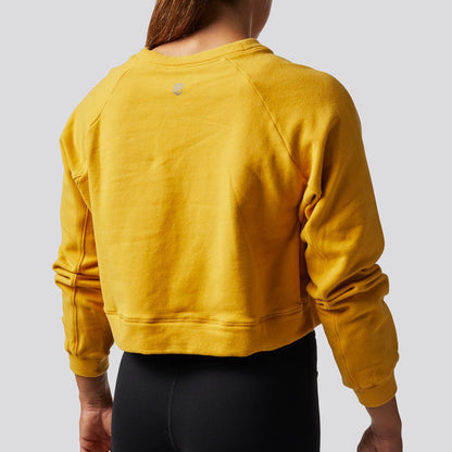 Unmatched Cropped Crew Sweatshirt (Mustard)