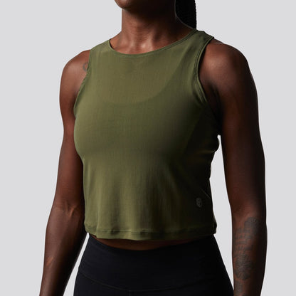 Strong Is Beautiful Mesh Tank (Tactical Green)