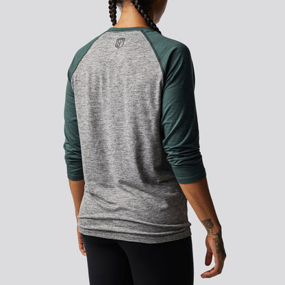 Unisex Athleisure Raglan (Grey/Evergreen Sleeves)