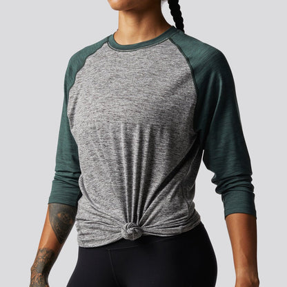 Unisex Athleisure Raglan (Grey/Evergreen Sleeves)