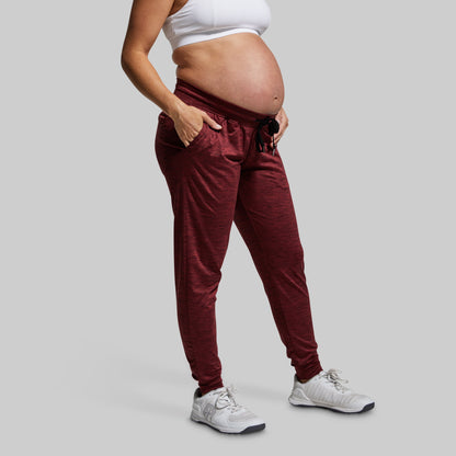 Maternity Rest Day Athleisure Jogger (Maroon)