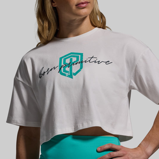 Training Crop Tee 2.0 (White Script)