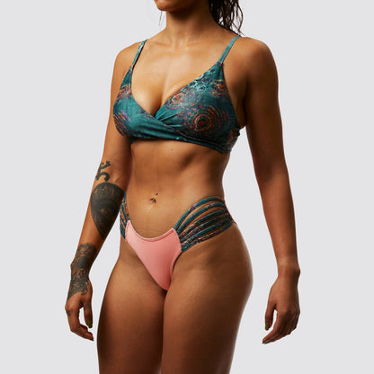 Tidal Bikini Bottom (Reversible Bohemian with Soft Peach)