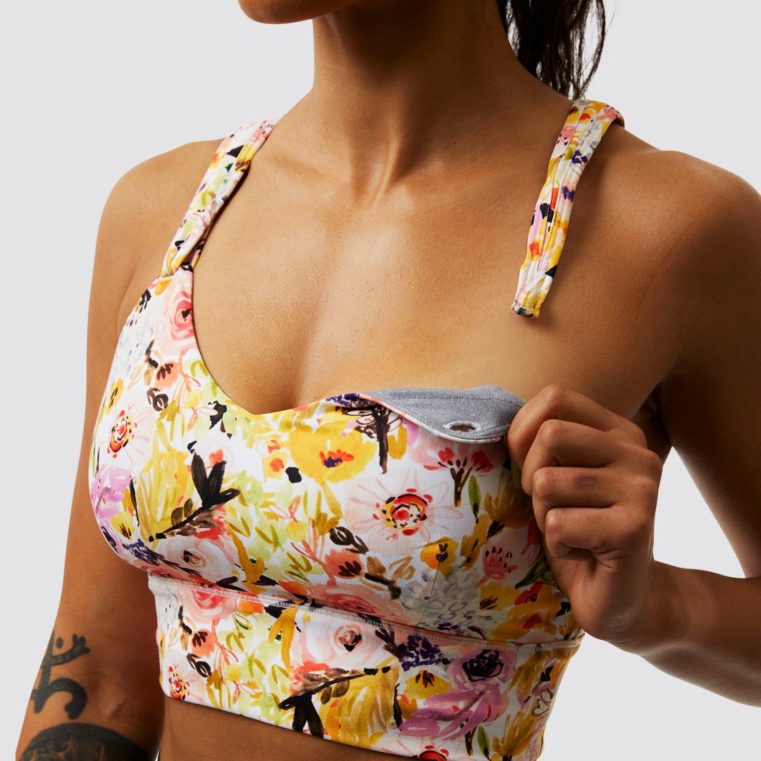 Milk and Muscles Nursing Sports Bra (Watercolor Fields)