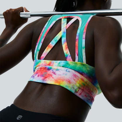 X-Factor Sports Bra (Rainbow Tie Dye)