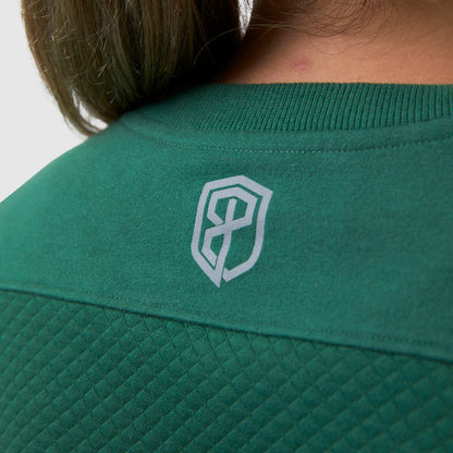 Women's Waffle Crewneck Pullover (Evergreen)