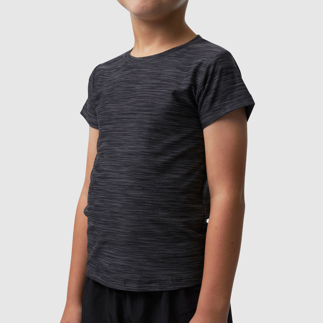 Boys Athleisure Tee (Heather Black)