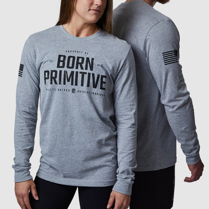 Property of Born Primitive Long Sleeve (Dark Heather Grey)