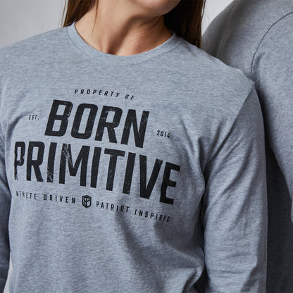 Property of Born Primitive Long Sleeve (Dark Heather Grey)