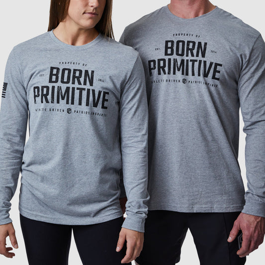 Property of Born Primitive Long Sleeve (Dark Heather Grey)