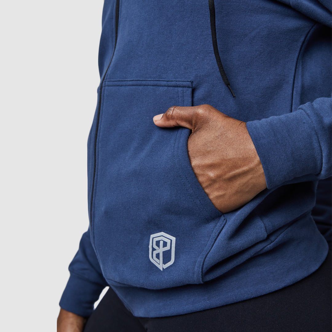 Zip Up Unmatched Unisex Hoodie (Navy)