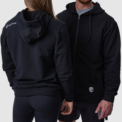 Zip Up Unmatched Unisex Hoodie (Black)