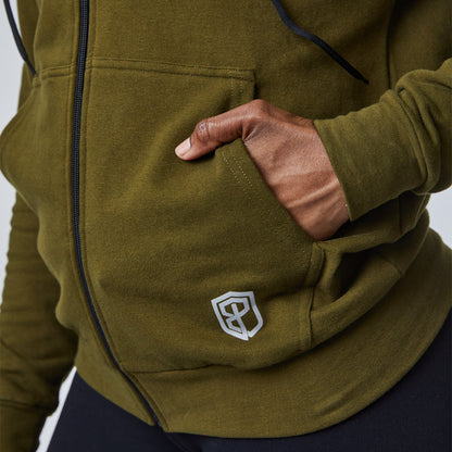 Zip Up Unmatched Unisex Hoodie (Tactical Green)