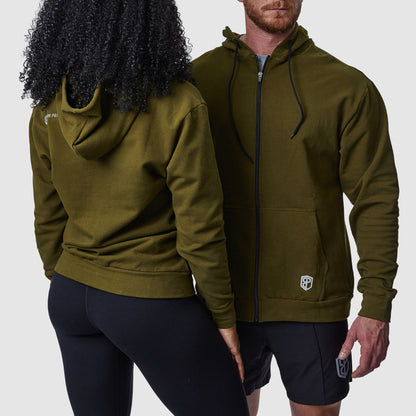 Zip Up Unmatched Unisex Hoodie (Tactical Green)