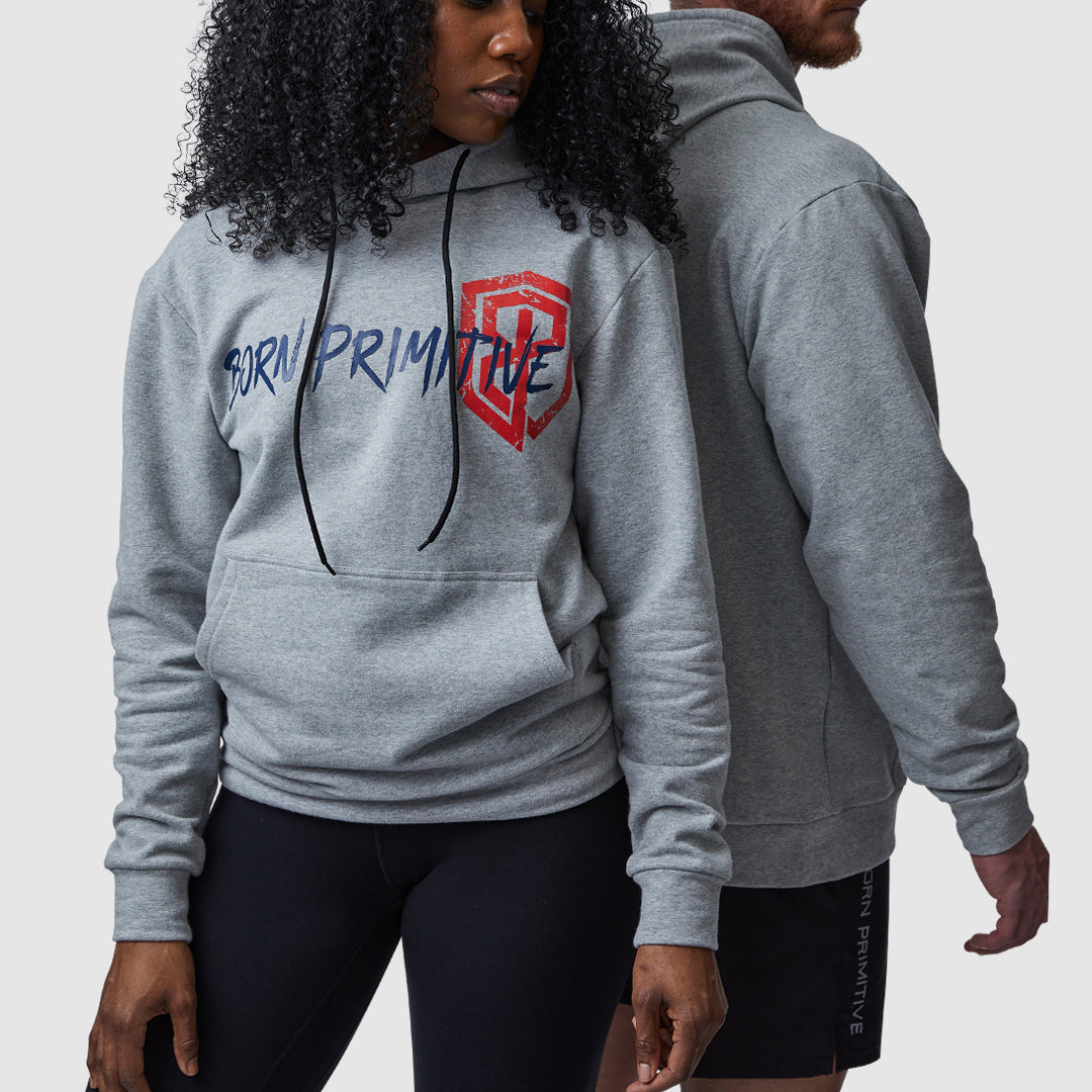 Unmatched Unisex Hoodie (Brand Strength-Heather Grey)