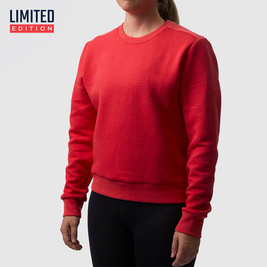 Women's Waffle Crewneck Pullover (Lava)
