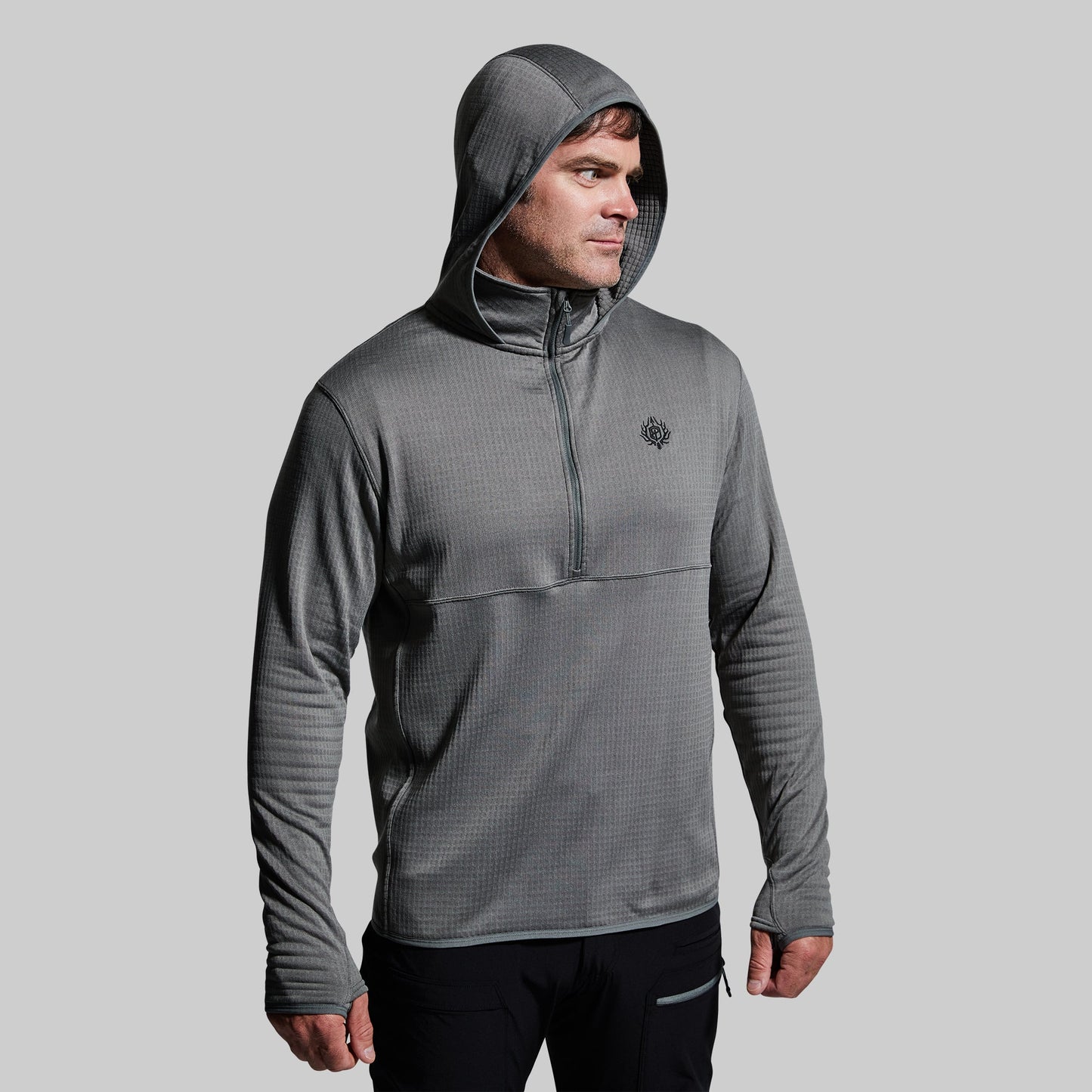 Men's Quiver Half Zip Hoodie (Wolf Grey)