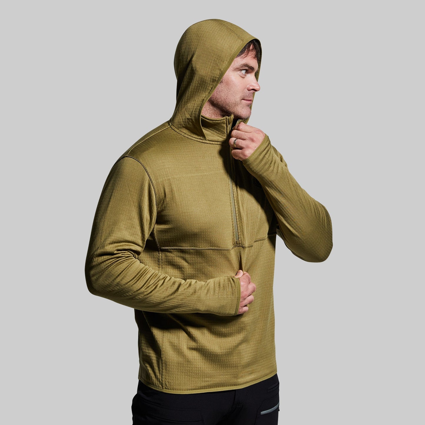 Men's Quiver Half Zip Hoodie (OD Green)