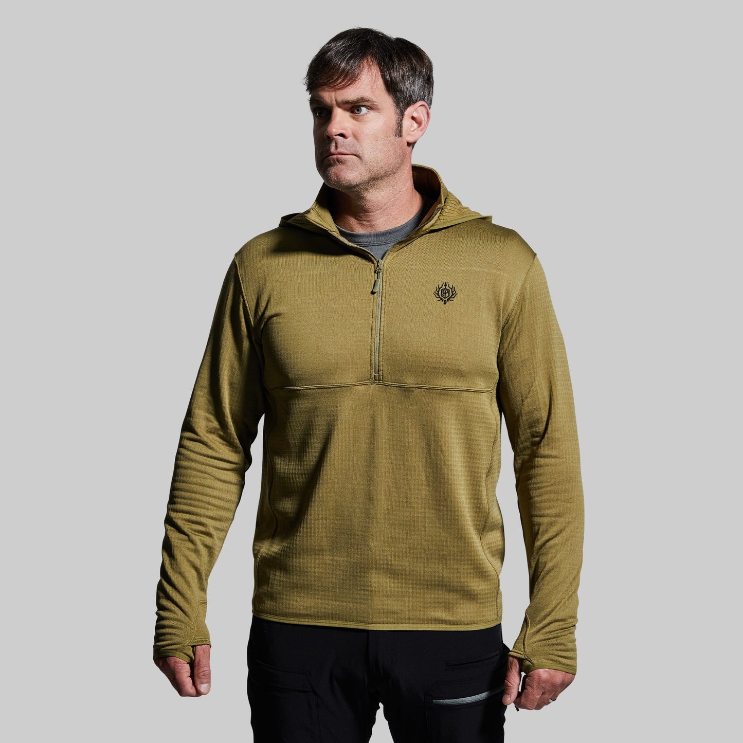 Men's Quiver Half Zip Hoodie (OD Green)