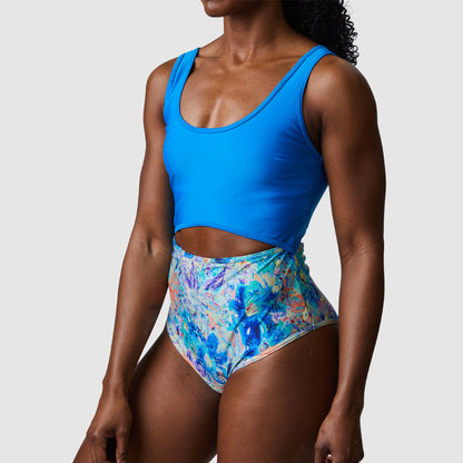 Riptide One Piece Swimsuit (Bright Blue/Iridescent Iris)