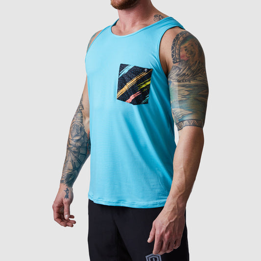 Athleisure Pocket Tank (Tahiti Blue-90's Vibes)