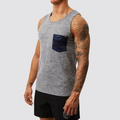 Athleisure Pocket Tank (Heather Grey-Typhoon)